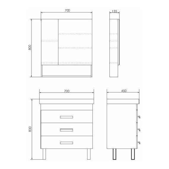Зеркало-шкаф Comforty Никосия 70 см, дуб тёмный - фото 7