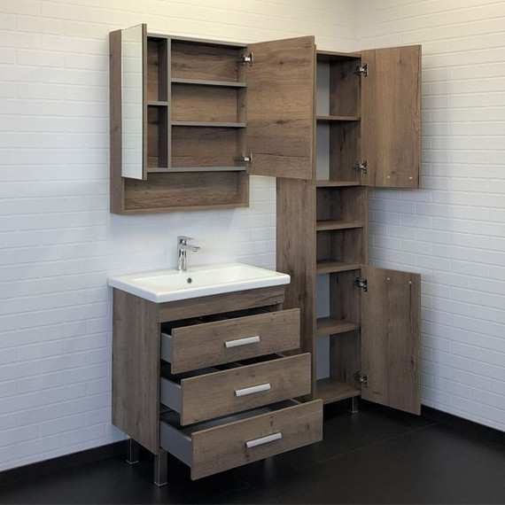 Зеркало-шкаф Comforty Никосия 70 см, дуб тёмный - фото 3