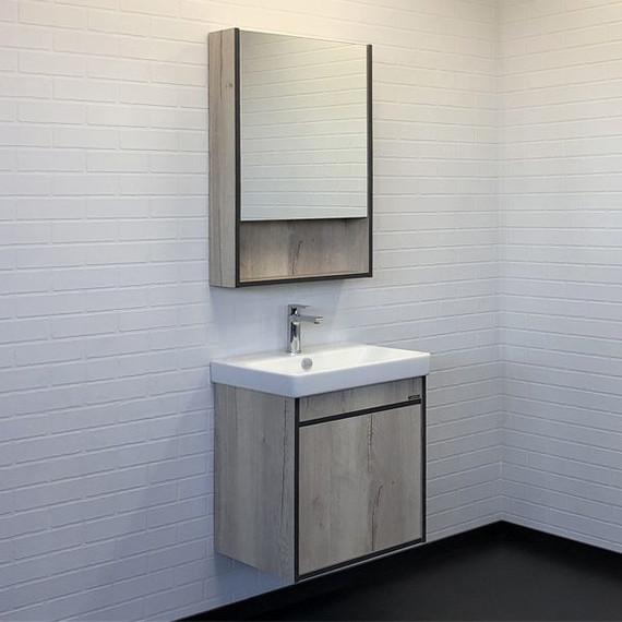 Зеркало-шкаф Comforty Вена 55 см, дуб дымчатый - фото 3