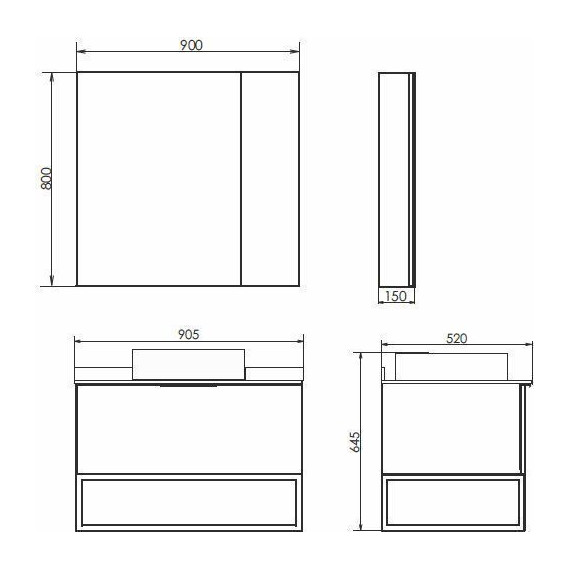 Зеркало-шкаф Comforty Порто 90 см, дуб дымчатый - фото 6