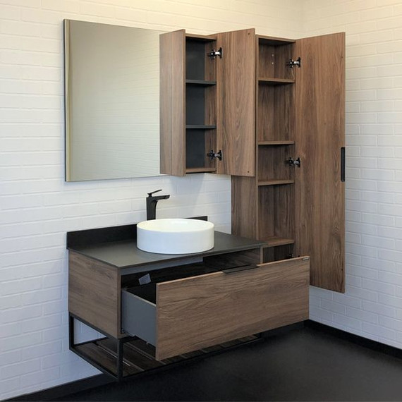 Пенал подвесной Comforty Порто 35 см, дуб тёмно-коричневый - фото 4