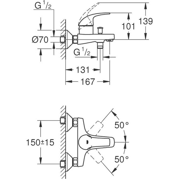 Смеситель для ванны Grohe Start Curve 23768000 - фото 3