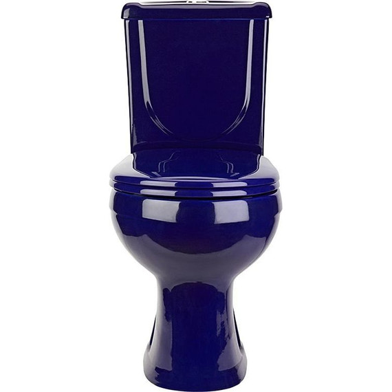 Унитаз-компакт Оскольская керамика Ирида Стандарт (горизонтальный выпуск) с полипропиленовой крышкой 40355130402, синий, Цвет производителя: синий - фото 4
