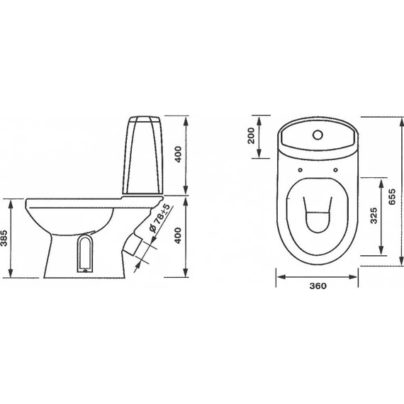 Унитаз-компакт Оскольская керамика Лея Люкс (косой выпуск) с крышкой дюропласт 41301130311 - фото 5