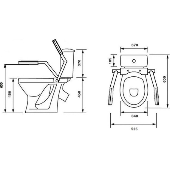 Унитаз-компакт Оскольская керамика Персона Премиум (косой выпуск) с полипропиленовой крышкой 42301120005 для людей с ограниченными возможностями - фото 4