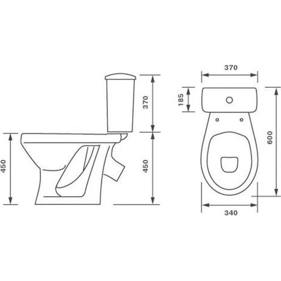 Унитаз-компакт Оскольская керамика Персона Стандарт (косой выпуск) с полипропиленовой крышкой 42301120012 для людей с ограниченными возможностями - фото 4