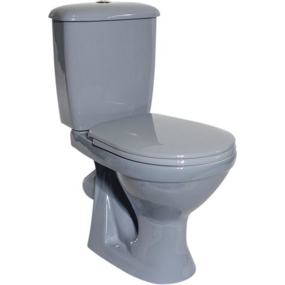 Унитаз-компакт Оскольская керамика Суперкомпакт Стандарт (косой выпуск) с полипропиленовой крышкой 44970130422, серый, Цвет производителя: серый - фото 2