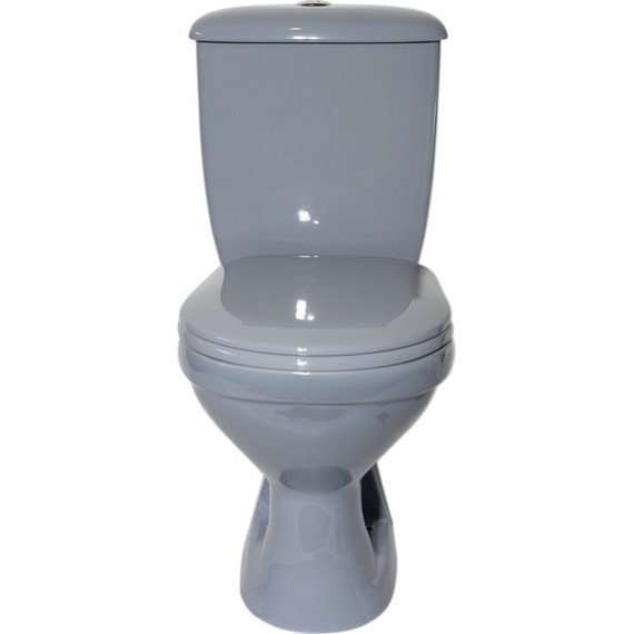 Унитаз-компакт Оскольская керамика Суперкомпакт Стандарт (косой выпуск) с полипропиленовой крышкой 44970130422, серый, Цвет производителя: серый - фото 3