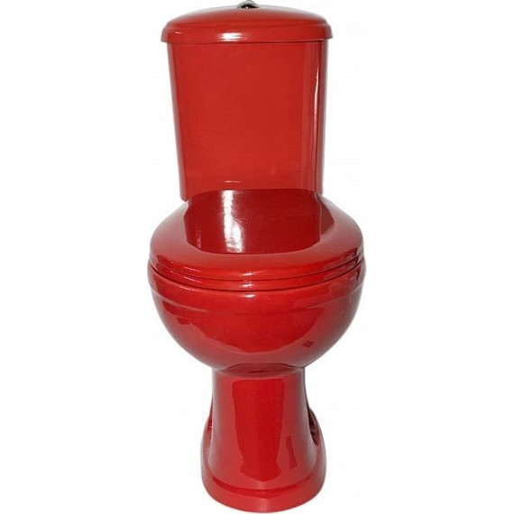 Унитаз-компакт Оскольская керамика Дора Комфорт с полипропиленовой крышкой 47360130402, красный, Цвет производителя: красный - фото 4