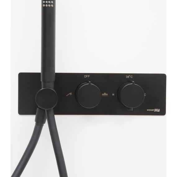 Смеситель для душа с термостатом WasserKraft Elbe 7488 Thermo, черный - фото 2