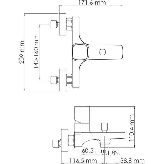 Смеситель для ванны WasserKraft Naab 8601 - фото 13