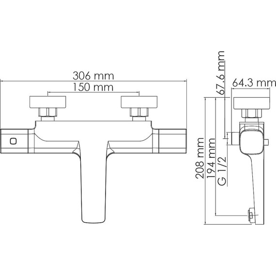 Смеситель для ванны с термостатом WasserKraft Naab 8611 Thermo - фото 11