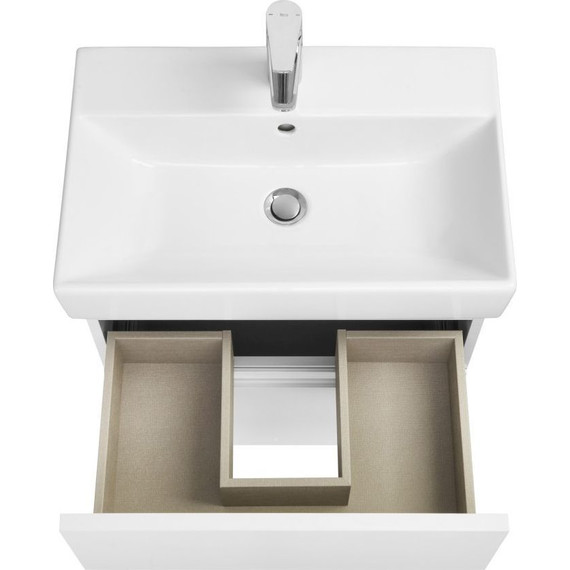 Тумба подвесная с раковиной Roca Oleta 60 см A857639806, белый глянцевый - фото, картинка 4 Тумба подвесная с раковиной Roca Oleta 60 см A857639806, белый глянцевый - фото 4