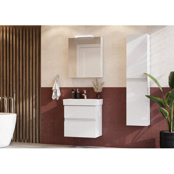 Тумба подвесная с раковиной Roca Oleta 60 см A857639806, белый глянцевый - фото, картинка 8 Тумба подвесная с раковиной Roca Oleta 60 см A857639806, белый глянцевый - фото 8