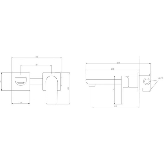 Смеситель для раковины настенный Abber Weiss Insel AF8082B (со скрытой частью) черный матовый, Цвет производителя: чёрный матовый - фото 3