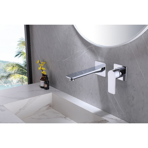 Смеситель для раковины настенный Abber Weiss Insel AF8082 (со скрытой частью), Цвет производителя: хром - фото 2