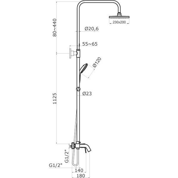 Душевая стойка Azario Treya AZ-15680531 - фото 2