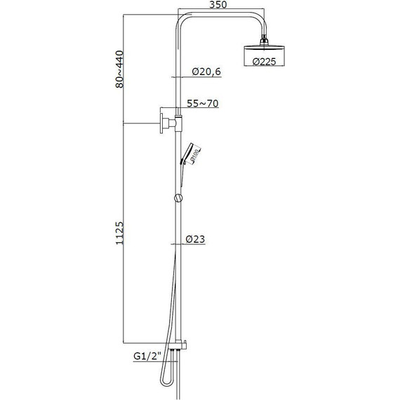 Душевая стойка Azario Mano AZ-15780201 - фото 2