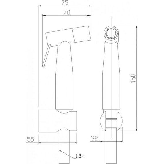 Гигиенический душ Belbagno Nova BB-IFS1-IN, сатин - фото 2
