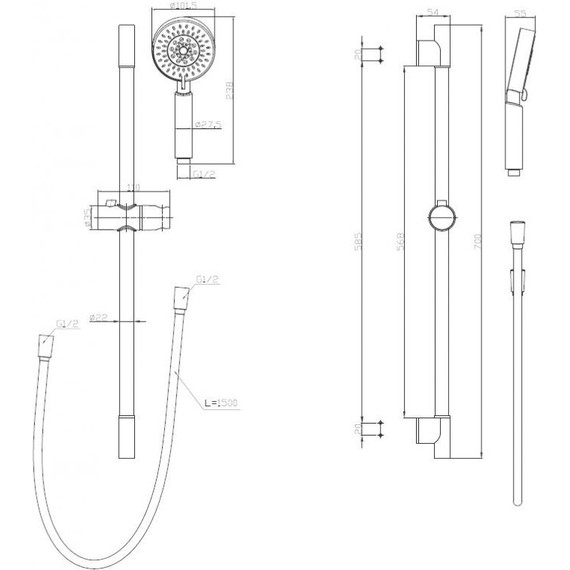 Душевой гарнитур BelBagno BB-SAL-CRM - фото 2