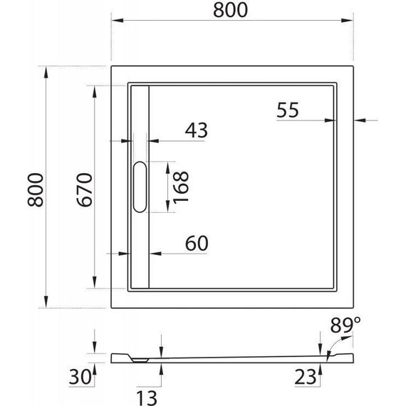 Мраморный поддон Cezares TRAY-AS-A-80-30-W 80х80 см - фото 3