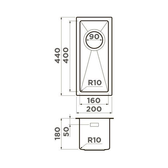 Мойка кухонная Omoikiri Taki 20-U/IF-GB (4997015) 1,2 мм, графит, Цвет производителя: графит - фото 2