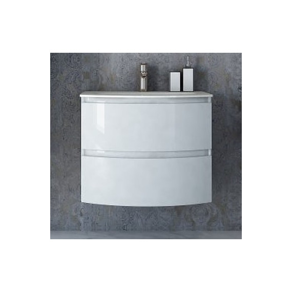 Тумба подвесная с раковиной Cezares Vague 70 см 44220, Bianco Lucido - фото 