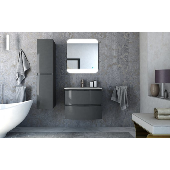 Тумба подвесная с раковиной Cezares Vague 70 см 44221, Antracite - фото 3