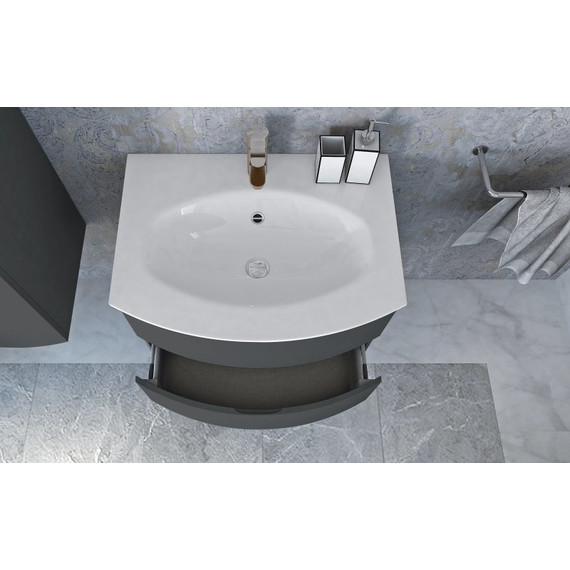Тумба подвесная с раковиной Cezares Vague 70 см 44221, Antracite - фото 2
