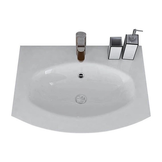 Тумба подвесная с раковиной Cezares Vague 70 см 54834, Rovere Tabacco - фото 4