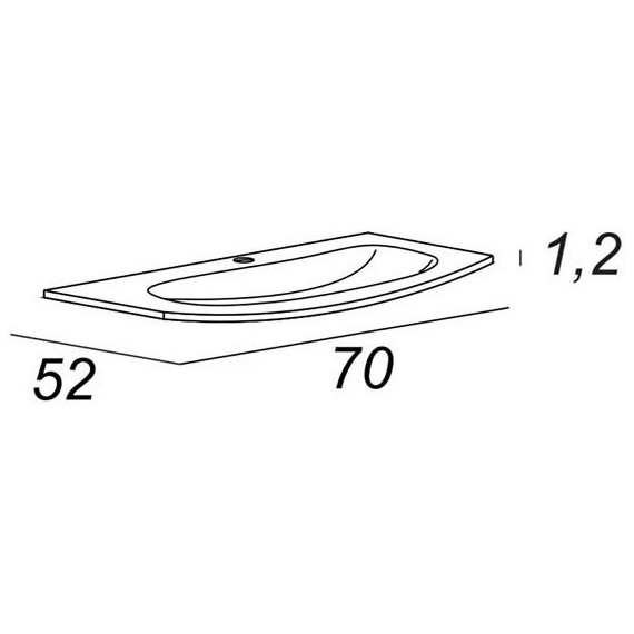 Тумба подвесная с раковиной Cezares Vague 70 см 54905, Grigio Talpa Opaco - фото 4