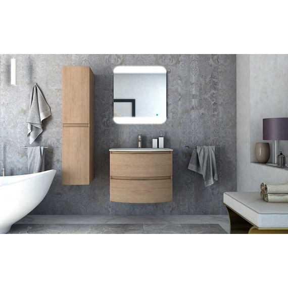 Тумба подвесная с раковиной Cezares Vague 70 см 54834, Rovere Tabacco - фото 3