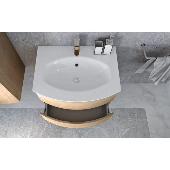 Тумба подвесная с раковиной Cezares Vague 70 см 54834, Rovere Tabacco - фото 2