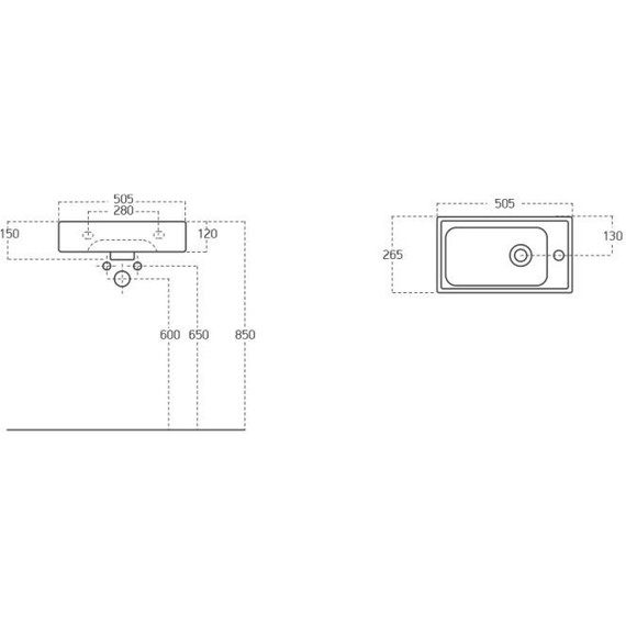 Тумба подвесная с раковиной BelBagno KRAFT MINI-500/260-1A-SO-RT-L 50 см, Rovere Tabacco - фото 4