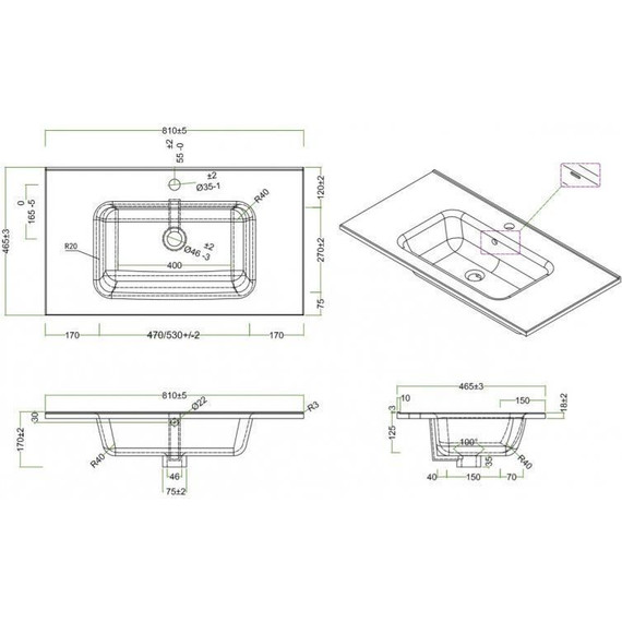 Тумба подвесная с раковиной BelBagno ETNA-H60-800-2C-SO-BL-P 80 см, Bianco Lucido, Цвет фасада: Bianco Lucido - фото 4