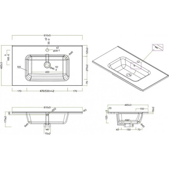 Тумба подвесная с раковиной BelBagno KRAFT-800-2C-SO-CG 80 см, Cemento Grigio - фото 5