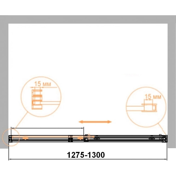 Душевая дверь Cezares 130 см DUET SOFT-M-BF-1-130-C-Cr (стекло 8 мм) хром/прозрачное - фото 2