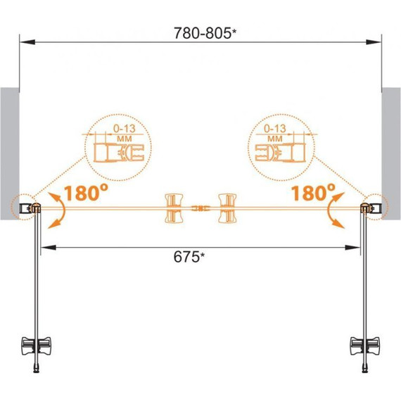 Душевая дверь Cezares 80 см ECO-O-B-2-80-P-Cr, хром/матовое - фото 5