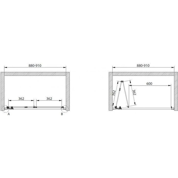 Душевая дверь Cezares 90 см ECO-O-BS-90-C-Cr, хром/прозрачное - фото 2