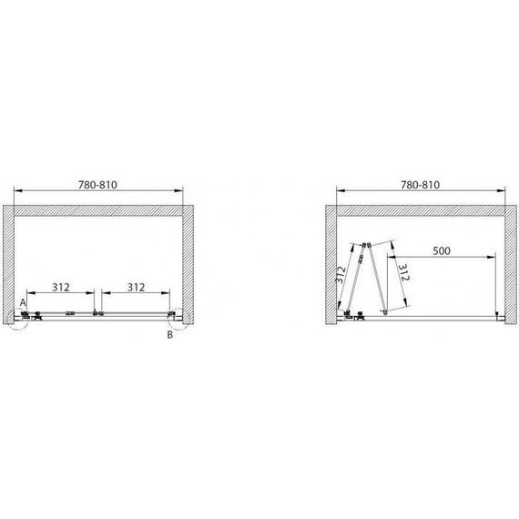 Душевая дверь Cezares 80 см ECO-O-BS-80-C-Cr, хром/прозрачное - фото 2