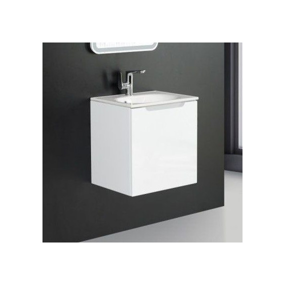 Тумба подвесная с раковиной BelBagno ETNA-500-1A-SO-BL-P-R 50 см, Bianco Lucido, Цвет фасада: Bianco Lucido - фото 