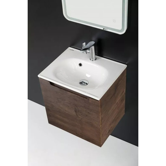 Тумба подвесная с раковиной BelBagno ETNA-500-1C-SO-RW-P 50 см, Rovere Moro, Цвет фасада: Rovere Moro - фото 2