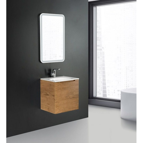 Тумба подвесная с раковиной BelBagno ETNA-500-1A-SO-RN-P-R 50 см, Rovere Nature, Цвет фасада: Rovere Nature - фото 2