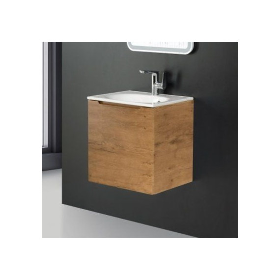 Тумба подвесная с раковиной BelBagno ETNA-600-1C-SO-RN-P 60 см, Rovere Nature, Цвет фасада: Rovere Nature - фото 5