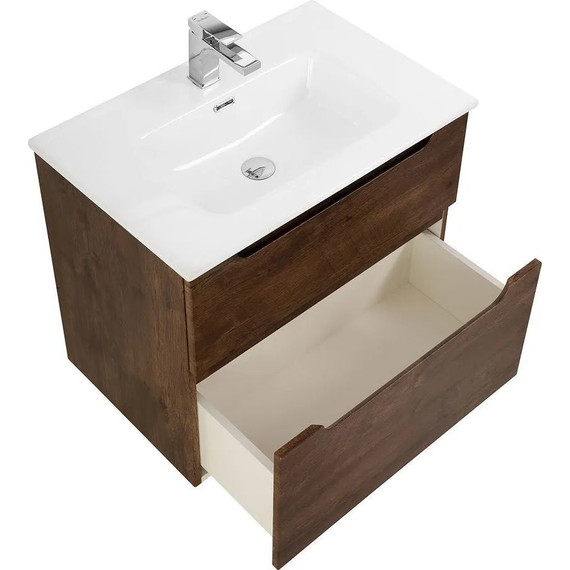 Тумба подвесная с раковиной BelBagno ETNA-H60-1000-2C-SO-RW-P 100 см, Rovere Moro, Цвет фасада: Rovere Moro - фото 2