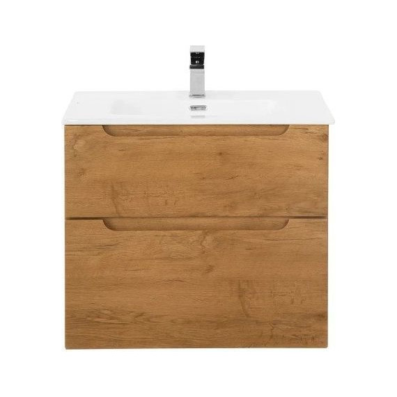 Тумба подвесная с раковиной BelBagno ETNA-H60-600-2C-SO-RN-P 60 см, Rovere Nature, Цвет фасада: Rovere Nature - фото 