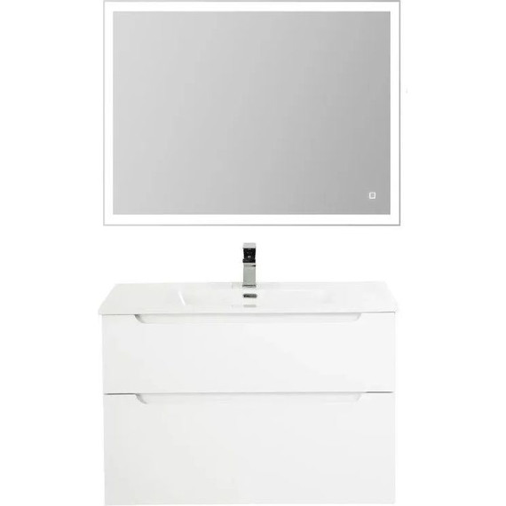 Тумба подвесная с раковиной BelBagno ETNA-H60-800-2C-SO-BL-P 80 см, Bianco Lucido, Цвет фасада: Bianco Lucido - фото 2