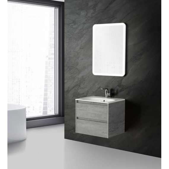 Тумба подвесная с раковиной BelBagno KRAFT-800-2C-SO-CG 80 см, Cemento Grigio - фото 2