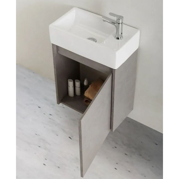 Тумба подвесная с раковиной BelBagno KRAFT MINI-500/260-1A-SO-CG-R 50 см, Cemento Grigio - фото 