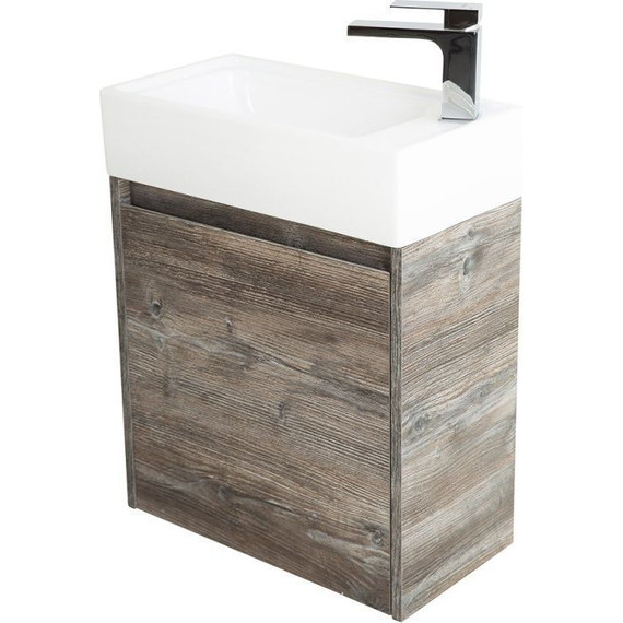 Тумба подвесная с раковиной BelBagno KRAFT MINI-500/260-1A-SO-PP-L 50 см, Pino Pasadena - фото 2